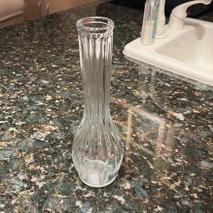 Small clear glass vase